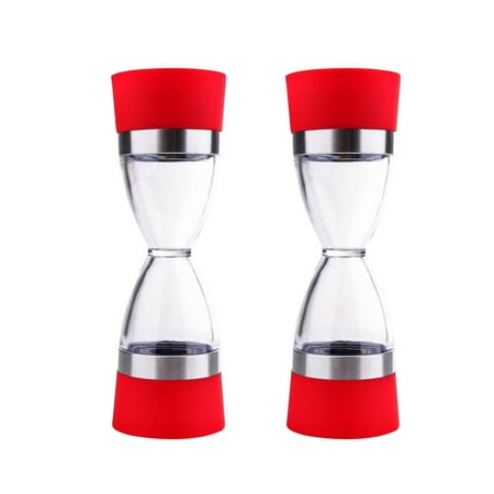 Hourglass Shape Dual Salt Pepper Mill Spice Grinder Kitchen Cooking Tools US RF Hourglass Shape Dual Salt Pepper Mill Spice Grinder Kitchen Cooking Tools US RF